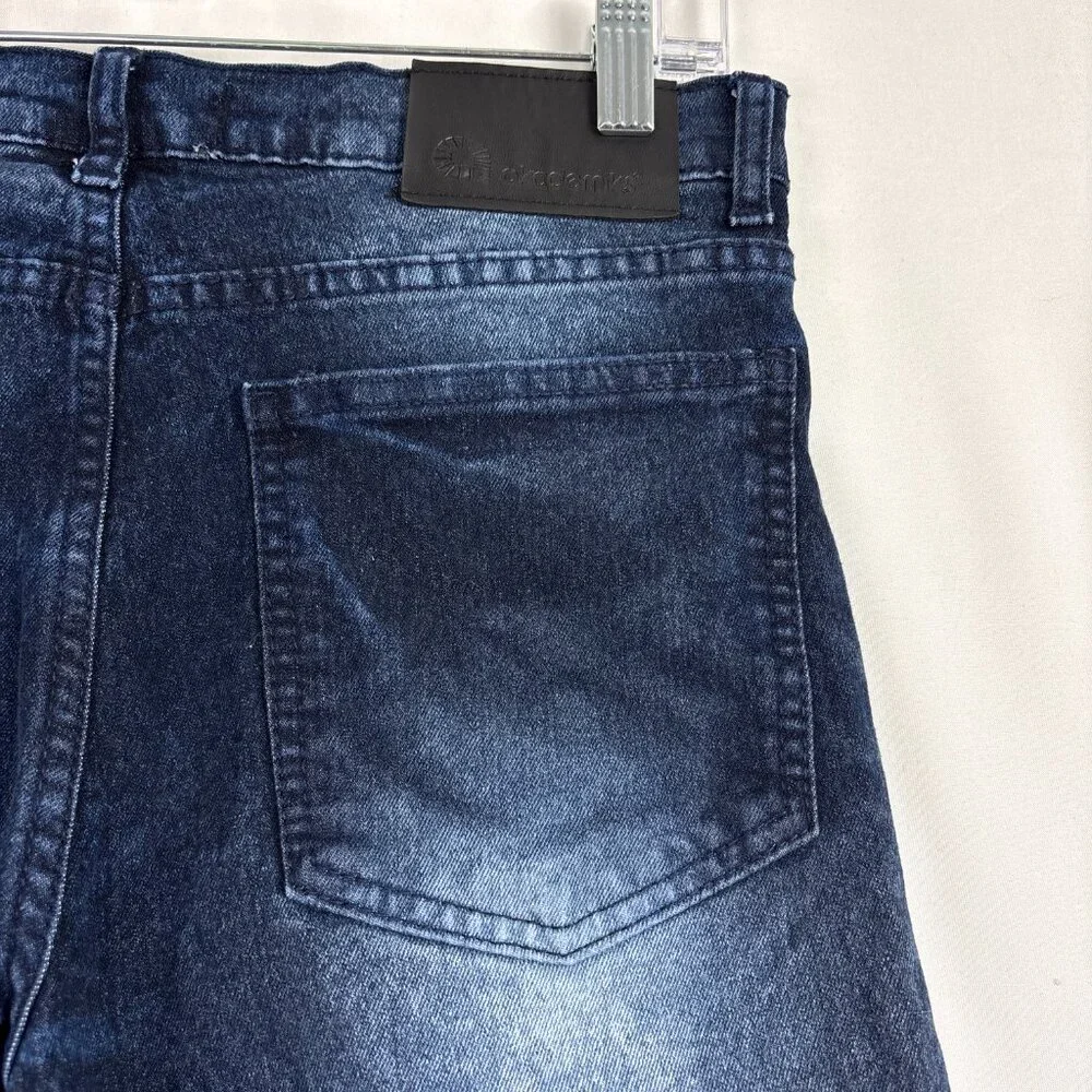Akademiks Moto Biker Shorts Boys Size 16 Blue Denim Distressed Detail Streetwear